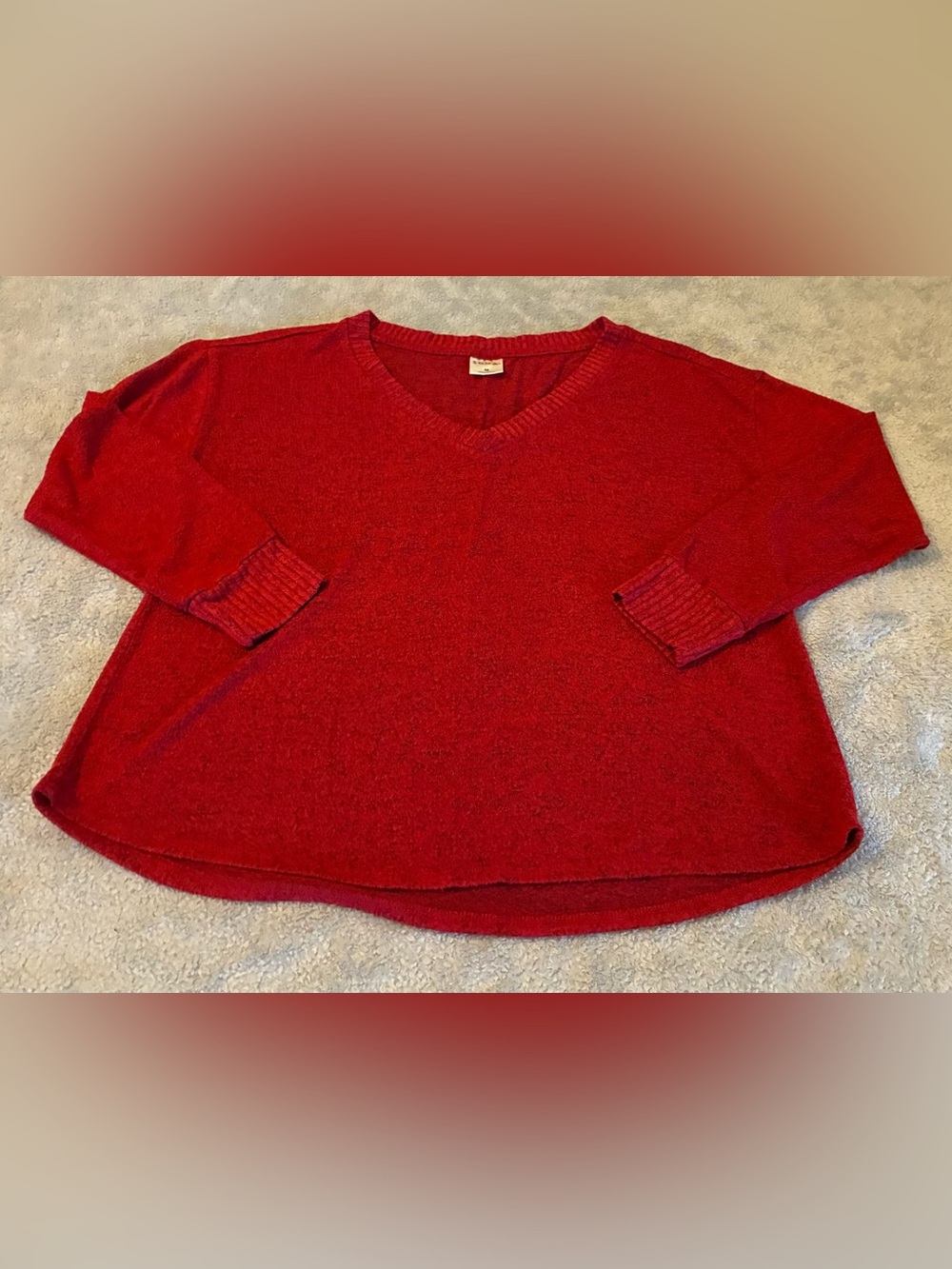 Women’s Soma Brand Red V-Neck Knit Pullover Sweater size Medium